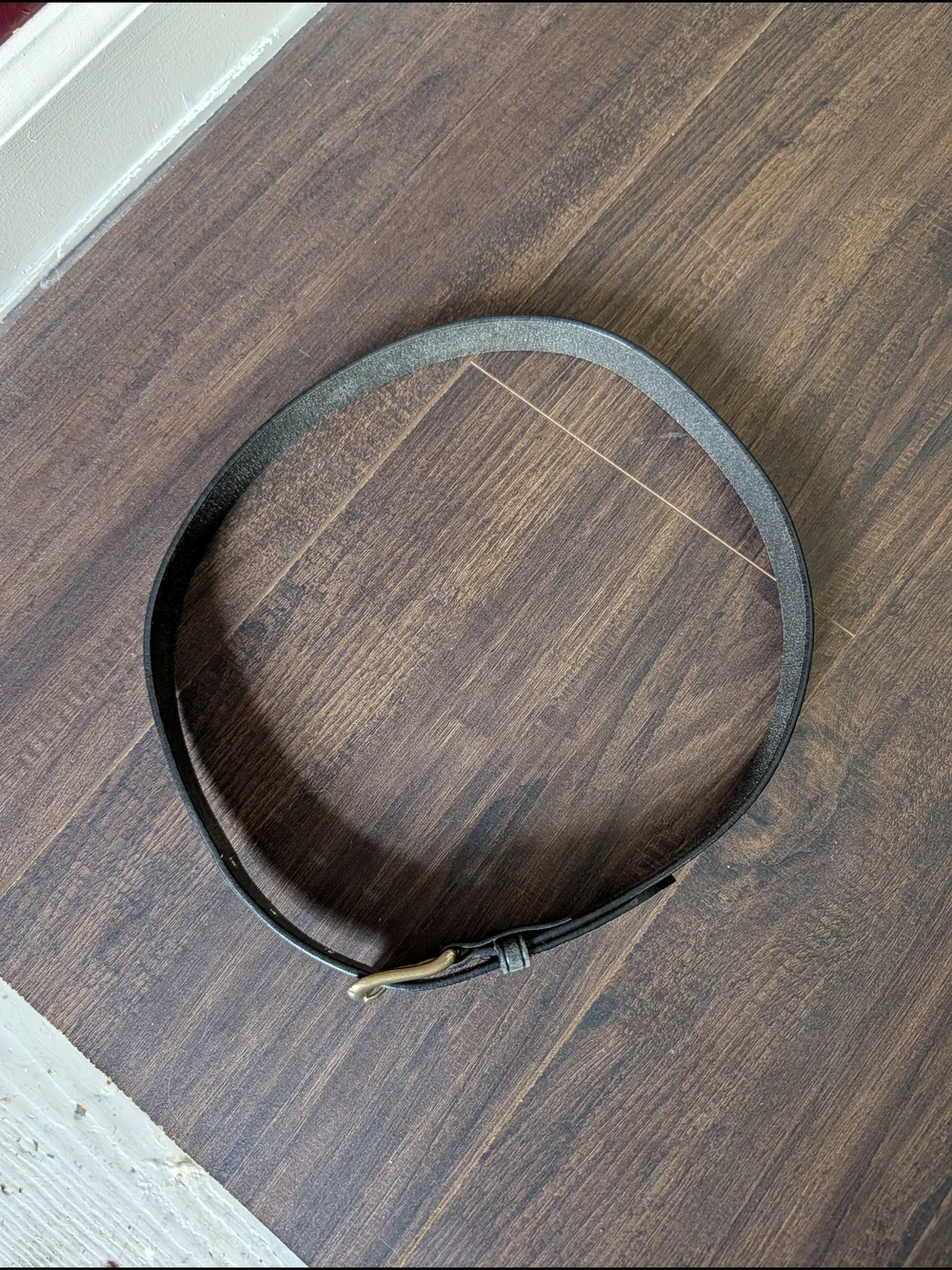 Brooks Brothers Black Leather Mens Drss Belt with Brass-Tone Buckle 30